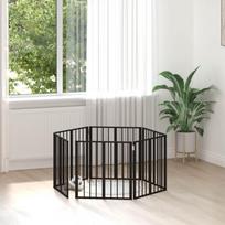 Šunų vartai 6 pcs Juodas 60 x 60 cm Cinkuota plienas