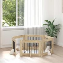 Šunų vartai su stovais 6 pcs Sonoma ąžuolas 80 x 60 cm