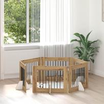 Šunų vartai su stovais 6 pcs Artisano ąžuolo 80 x 60 cm