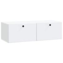 Sieninė TV spintelė 98 x 41 x 30 cm Balta Apdirbta mediena
