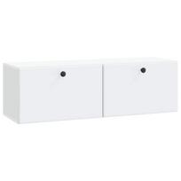 Sieninė TV spintelė 98 x 31 x 30 cm Balta Apdirbta mediena