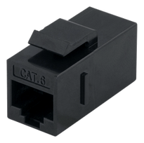 Cat6 "Keystone" jungtis, neekranuota, 2xRJ45, plastikinė, 180 DELTACO  juoda / MD-125