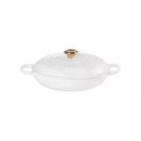 LE CREUSET Shallow white cast iron pot, 30cm / 3.5L