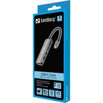 Sandberg USB-C Dock with HDMI, 3 USB ports, and 100W PD