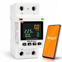 Qoltec Single-phase electronic wattmeter | energy consumption meter | DIN35 | Remote control | Measurement history | Wi-Fi | TUYA | Smart life