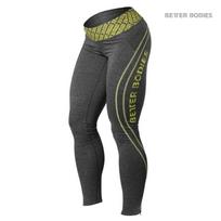 Better Bodies Shaped Logo Tights (Antracite melange/lime) - S
