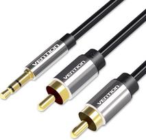 Vention 3.5mm Male to 2RCA Male Audio Cable 1M Black Metal Type