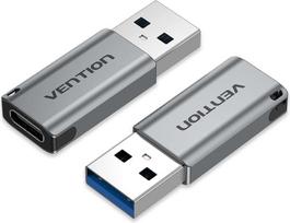 Vention USB 3.0 Male to USB-C Female Adapter Gray Aluminum Alloy Type