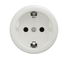 Reblig - Retro sieninė rozetė be rėmo SCHUKO 230 V/16 A, keramikinė, balta