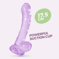 CRUSHIOUS Hudini Jelly Anal Dildo Purple – lankstus dildo su siurbtuku