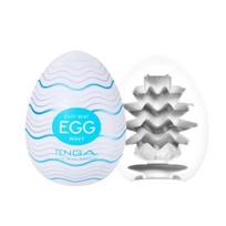 TENGA Egg Wavy – masturbatorius vyrams, kompaktiškas, su bangų tekstūra