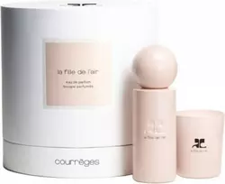 Rinkinys Courreges: La Fille De L'air, parfumuotas vanduo moterims, 100 ml + La Fille De L'air, kvapioji žvakė, 190 g