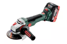 METABO kampinis šlifuoklis 125 WVB 18 LTX BL 15-125 QUICK su 2 vnt. 5,5 Ah LiHD baterijomis ir METABOX dėklu