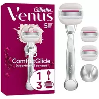 „Gillette ComfortGlide Sugarberry“ skustuvas – skustuvas + 3 keičiamos galvutės