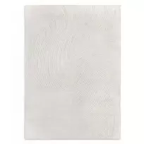 Stačiakampis vilnonis kilimas „Asa“, kreminės spalvos, su nereguliariomis linijomis