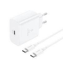 Foneng Wall charger EU62 GaN - Type C - PD 45W with Type C to Type C cable white