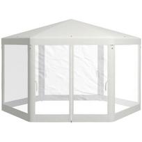 Sodo paviljonas, šešiakampis, su tinkleliais nuo vabzdžių, 3,94x3,41 m, kreminis