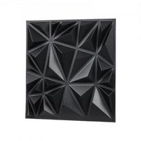3D sienų plokštės, 33 vnt., 30x30x2,5 cm, juodos, PVC