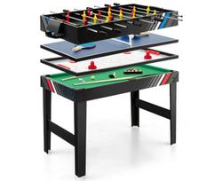 Costway 4 viename daugiafunkcis žaidimų stalas, 125 cm, juodas