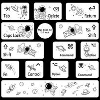 Dalinis Klaviatūros Lipdukas Tinkantis Apple Kompiuteriui MacBook Air,  Kosmininkas