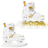 Reguliuojamo dydžio riedučiai/pačiūžos Oxen White Gold 2in1, juodi, 34-37