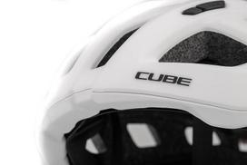 Šalmas Cube Road Race, baltas, 53-57 cm