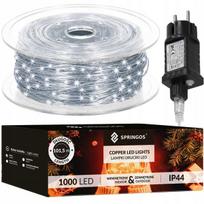 LED girlianda ant vielos 1000 diodų, 100 m, šaltai balta