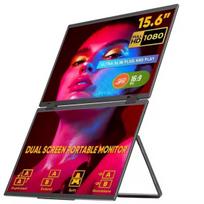 Monitorius Kwumsy M4 dvigubas sulankstomas 15.6″ nešiojamas monitorius