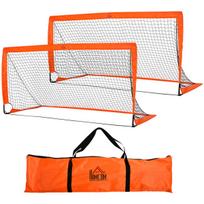 Sulankstomi mini futbolo vartai vaikams iš metalo, oranžiniai, 2 vnt.