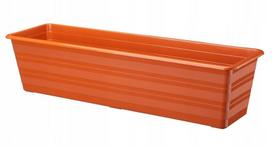 Terakotos plastikinis balkono vazonas 60cm, atsparus UV ir drėgmei, stačiakampis dizainas