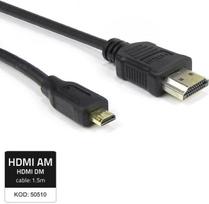 Qoltec HDMI kabelis | Micro HDMI | Didelio greičio | 4K | 30 Hz | GOLD | 1,5 m