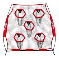 Futbolo treniruoklis metimo tinklas, 182,9x182,9 cm, raudonas, treniruotėms