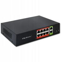 Qoltec tinklo komutatorius SWITCH Fast Ethernet PoE | 8x RJ45 | 2x RJ45 uplink | 120 W | 10/100Mb/s