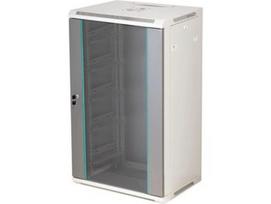 Q-LANTEC 19" 18U sieninė spinta 600x450 stiklinės durys Pilka