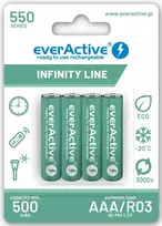 everActive Infinity paruoštas naudojimui 550mAh AAA akumuliatorius, 4 vnt.