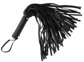 Xr Brands Pleather Pleasure Mini Flogger Juodas PU Leather Compact 34cm