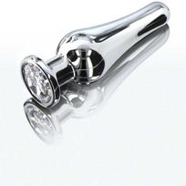 ToyJoy Diamond Bum Bijou Large - Aliuminio Plug with Sidabrinis Gem, 13 cm