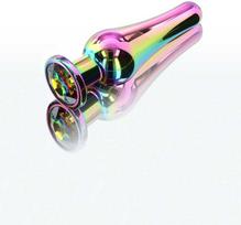 ToyJoy Twilight Bum Bijou Small Aluminum Plug with Rainbow Crystal 9.2cm