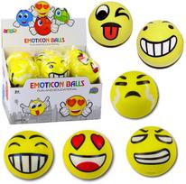 Lean Toys Linksmas geltonas kamuoliukas su emocijomis, 10 cm