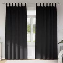 Užuolaidos su žiedais, blokuojančios šviesą 2 pcs Juoda