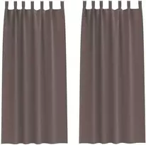 Užuolaidos su žiedais, blokuojančios šviesą 2 pcs Tamsiai rudas