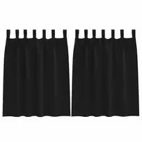 Užuolaidos su žiedais, blokuojančios šviesą 2 pcs Juoda