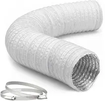 Relaxdays Ventiliacijos žarna 500 cm balta PVC aliuminis