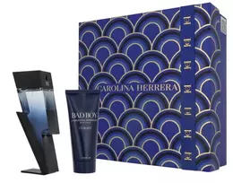 Set Carolina Herrera: Bad Boy Cobalt Eliksyras, Eau De Parfum, For Men, 100 ml + Bad Boy Cobalt, Refreshing, Dušo želė, For All Skin Types, 100 ml