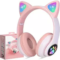 Belaidės ausinės Reach Cat Glow rožinės