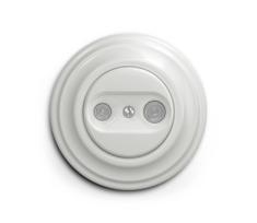 Reblig - Retro TV+R pereinamoji rozetė su keraminiu rėmeliu, balta