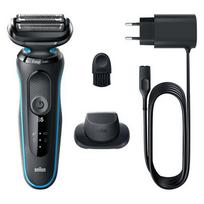 BRAUN Series 5 51-M1200s men's shaver, foil shaver with trimmer, Black, Blue