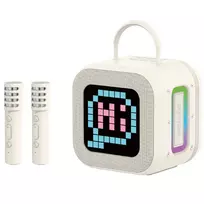 Blavec Portable Bluetooth Speaker WS-09 Karaoke Fun - 10W with 2 microphones and display (WS09-2MBE) beige