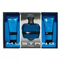 FORD Set: Mustang Blue, Eau De Toilette, For Men, 100 ml + Mustang Blue, Hydrating After-Shave Balm, 100 ml + Mustang Blue, Hydrating Body Wash, For Hair  AND  Body, 100 ml