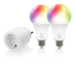 Rinkinys DELTACO Smart Home, išmanusis kištukas ir 2x RGB LED lemputės / SH-KIT01